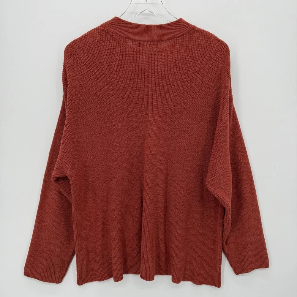 Free People Beach Malibu Surf Sweater Size S Ribbed‎ Oversized Slouchy Pink Red